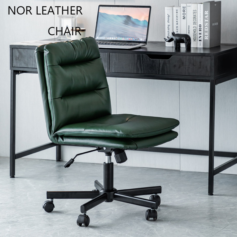 电脑椅真牛皮设计简约旋转升降办公座椅家用意式舒适久坐书房桌椅